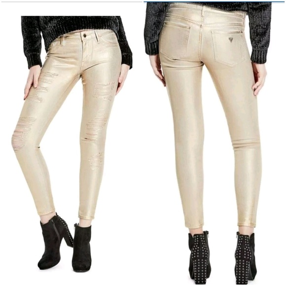 guess gold jeans